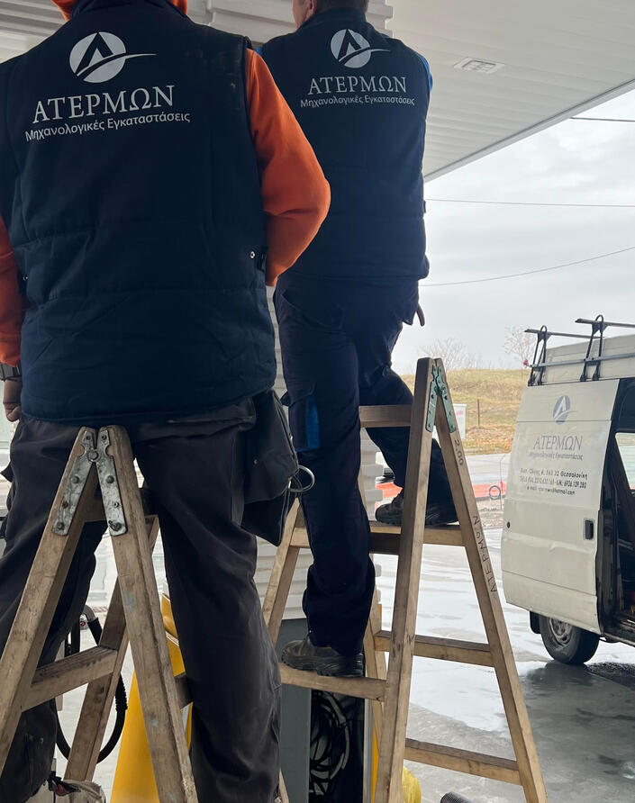 Εγκατάσταση πυρανίχνευσης σε υπο ανέγερση πρατήριο καυσίμων στον Εύοσμο.